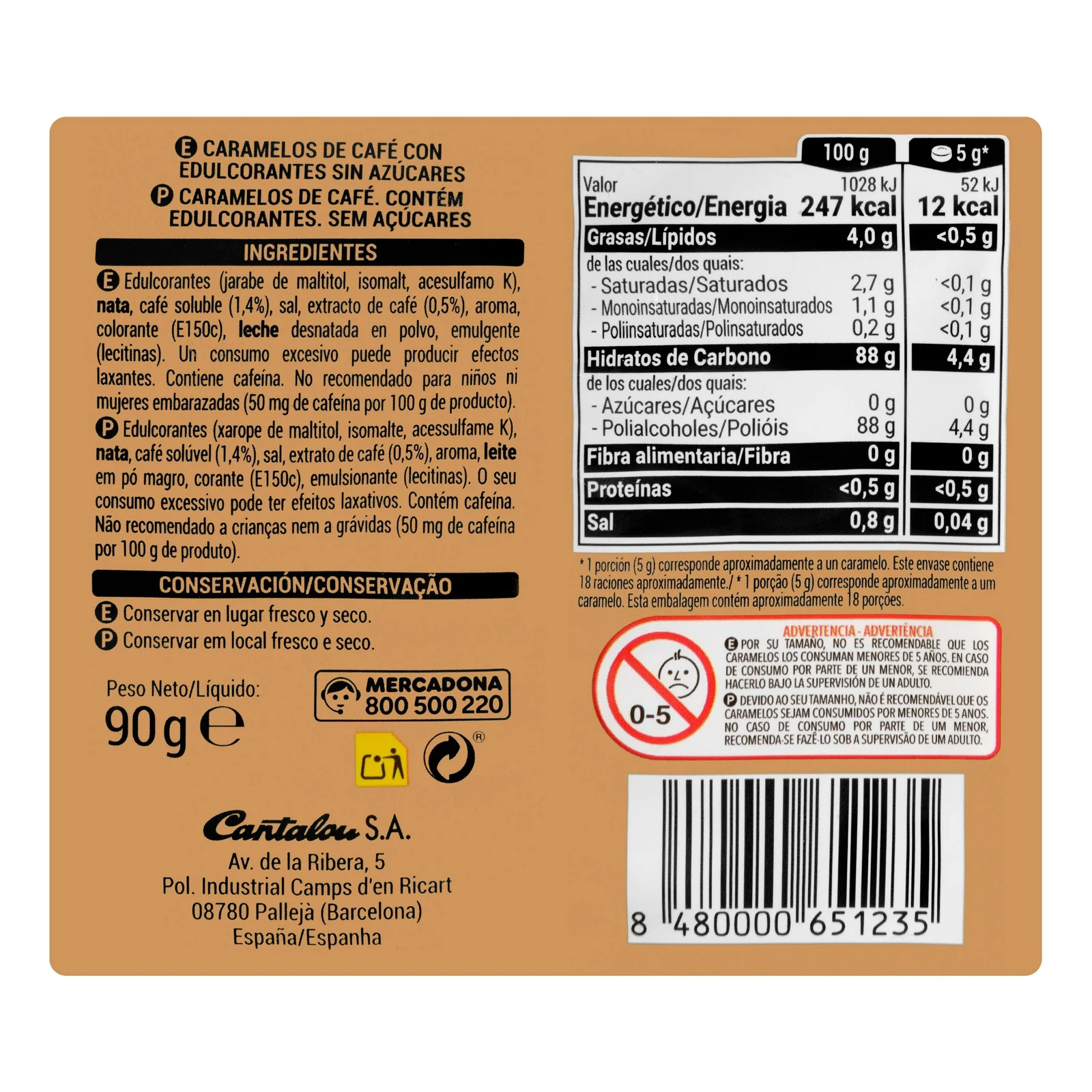 Caramelos café Hacendado 0% azúcares - Imagen 2